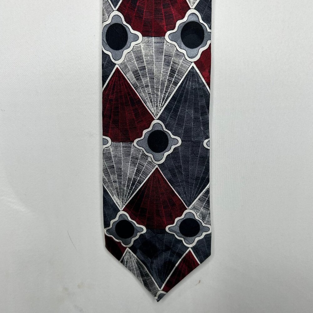 Vintage Screenplay by Martin Wong Men’s Neck Tie Silk Black Red Necktie USA